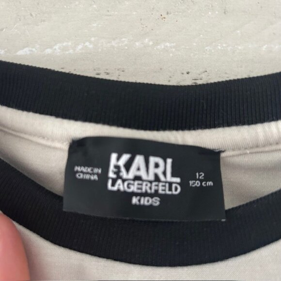 Karl Lagerfeld  Girls Mesh Sleeve Sweater Dress - Picture 3 of 4